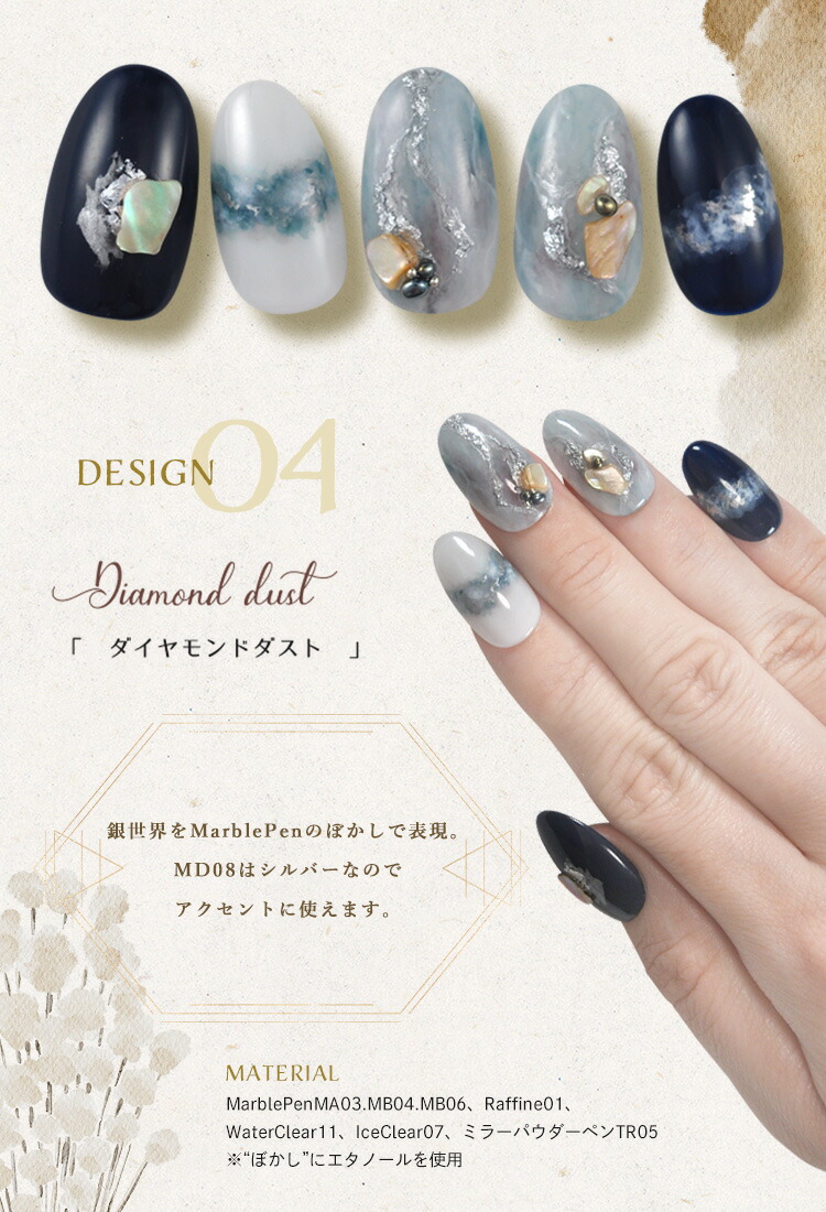 楽天市場】ジェルネイルの新しい形！マーブルペン マーブルリキッドの