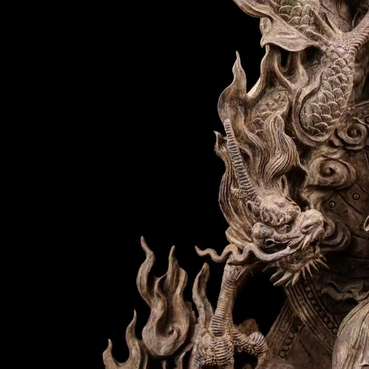 楽天市場】【天然沈香木彫】 騎龍観音（五龍） 仏教美術 仏像 仏教工芸