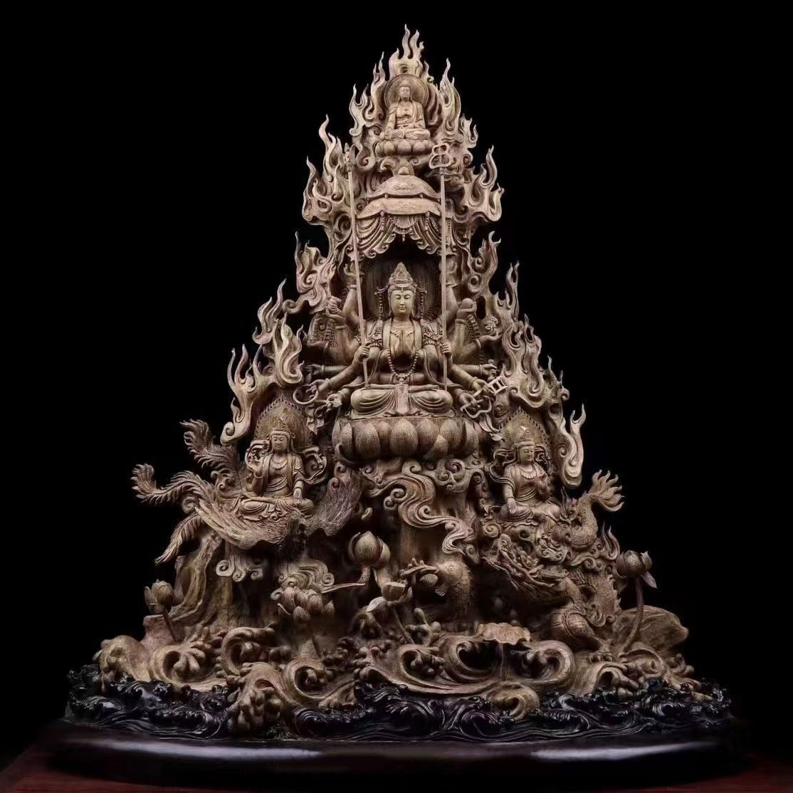 楽天市場】【天然沈香木彫】千手観音菩薩と多羅菩薩 仏教美術 仏像