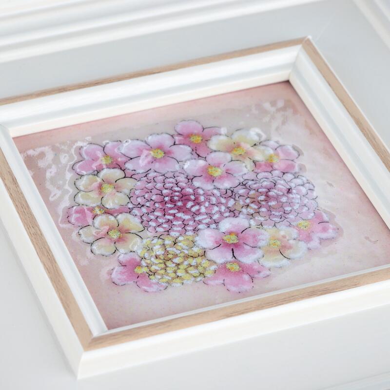 楽天市場】桜 ブーケ 七宝焼 七宝焼き 七宝絵画 額 アート 水彩画 絵