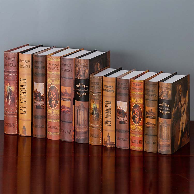 楽天市場】 アート レトロ ブック 本 12冊セット!洋書 模型 飾り 本