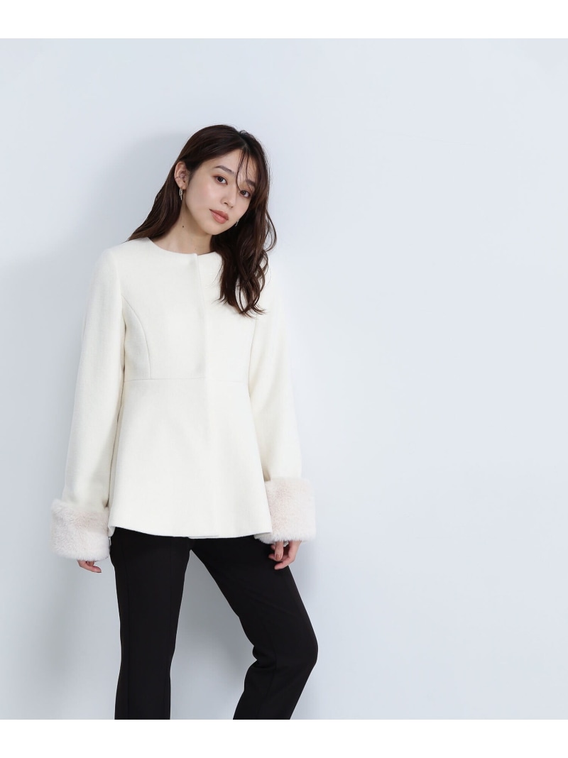 楽天市場】フェイクファースリーブペプラムコート 24AW NATURAL BEAUTY