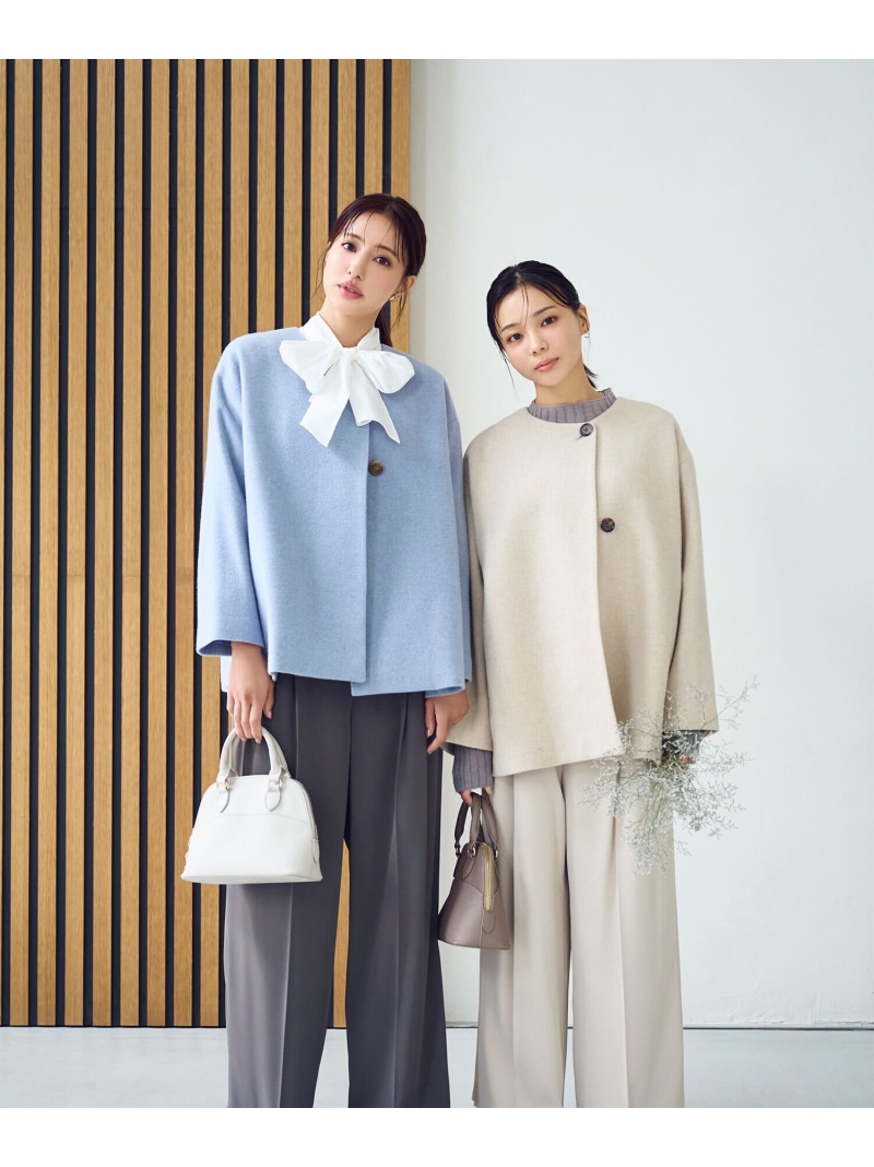 楽天市場】カシミヤブレンドハーフコート NATURAL BEAUTY BASIC
