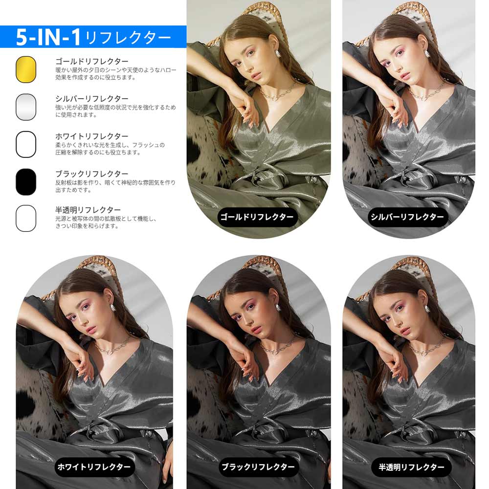 楽天市場】【P5倍+5%OFF券】NEEWER 5-in-1折りたたみ式スタジオレフ板