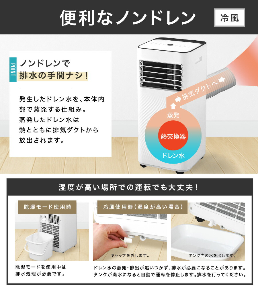 楽天市場】スポットクーラー 4way 8～13畳 温風 冷風 送風 除湿 工事