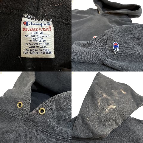 楽天市場】USA製 90s Champion R/W Sweat Hoodie 黒 L 刺繍タグ