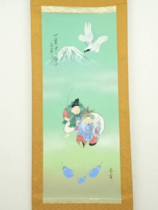 掛け軸 深谷 梅に鶯 絹本 希少 軸装 茶道具 掛軸 美品 です。 掛け軸