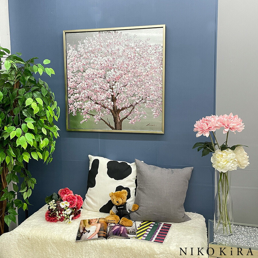 楽天市場】絵画 アート オイル ペイント 桜 さくら サクラ 春 シルバー