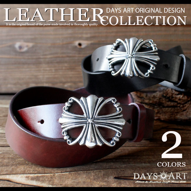 楽天市場】バックルベルト レザーベルト メンズ 本革 アイアンクロス