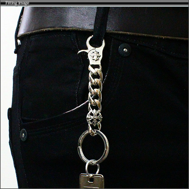 楽天市場】シルバー925 シルバーキーチェーン クロス浮き彫りナスカン