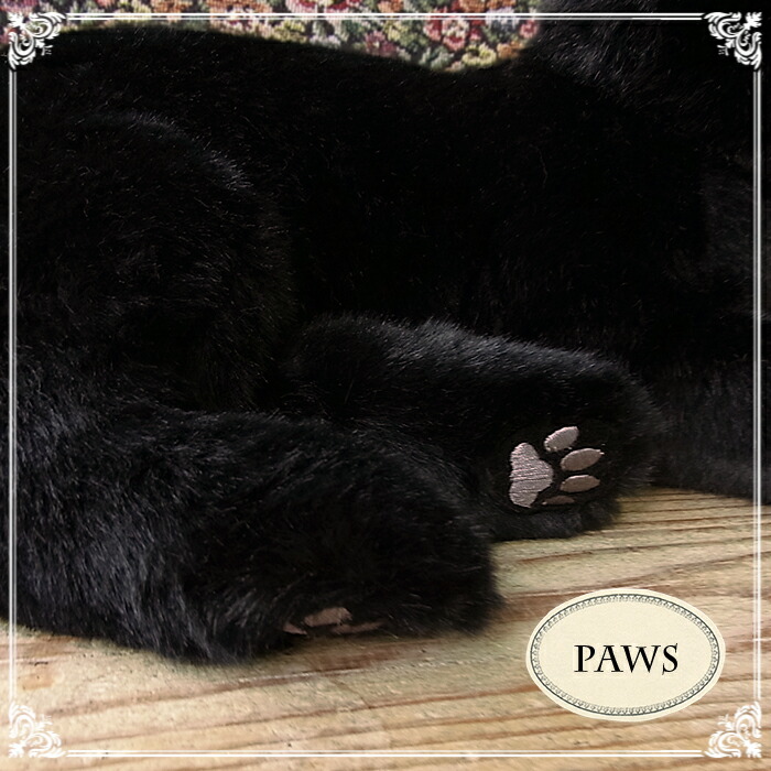 楽天市場】ニニアンドキノ 寝そべりにゃんこ 黒猫 (成猫) ぬいぐるみ