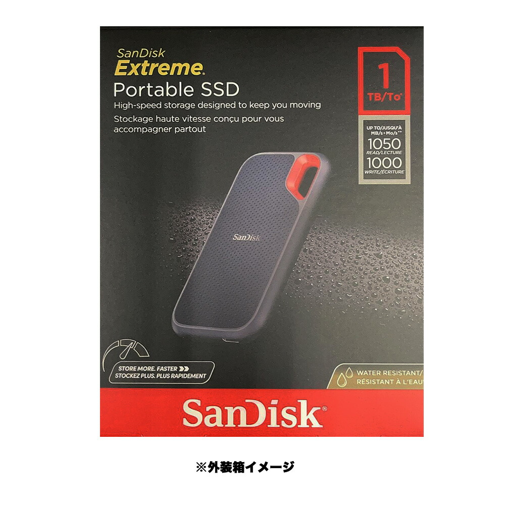 楽天市場】SanDisk SSD 外付け 1TB USB3.2Gen2 読出最大1050MB/秒 防滴