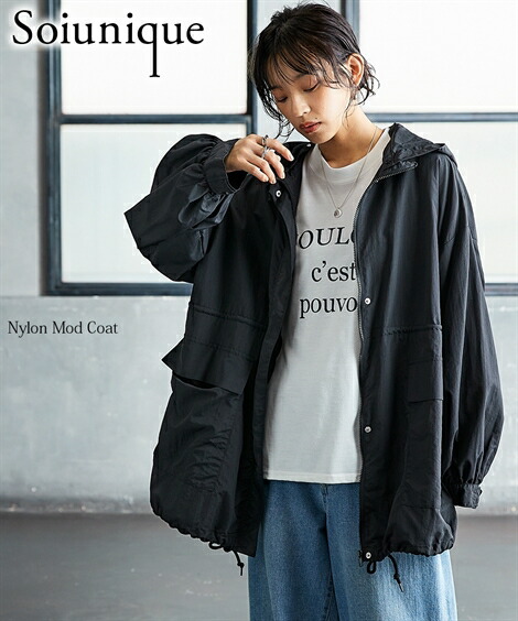 楽天市場】コート アウター レディース ナイロンモッズ フード取り外し