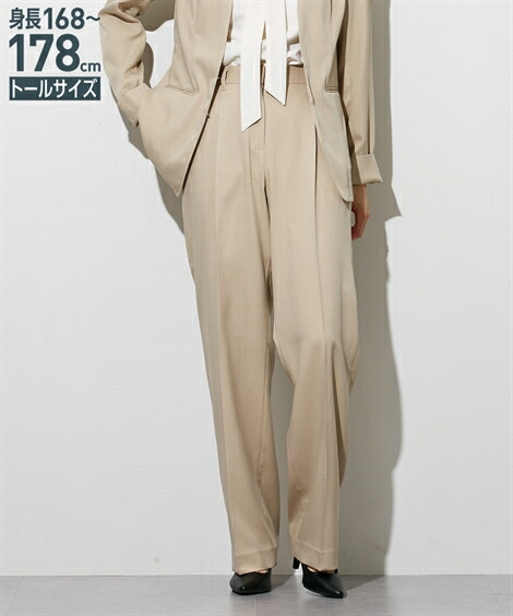 楽天市場】ワイドパンツ トールサイズ レディース 高身長 麻調タック