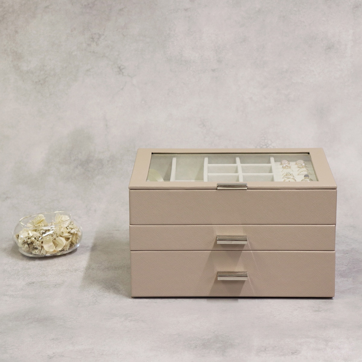 楽天市場】ジュエリーボックス天窓付き3段 【メーカー直送・送料無料