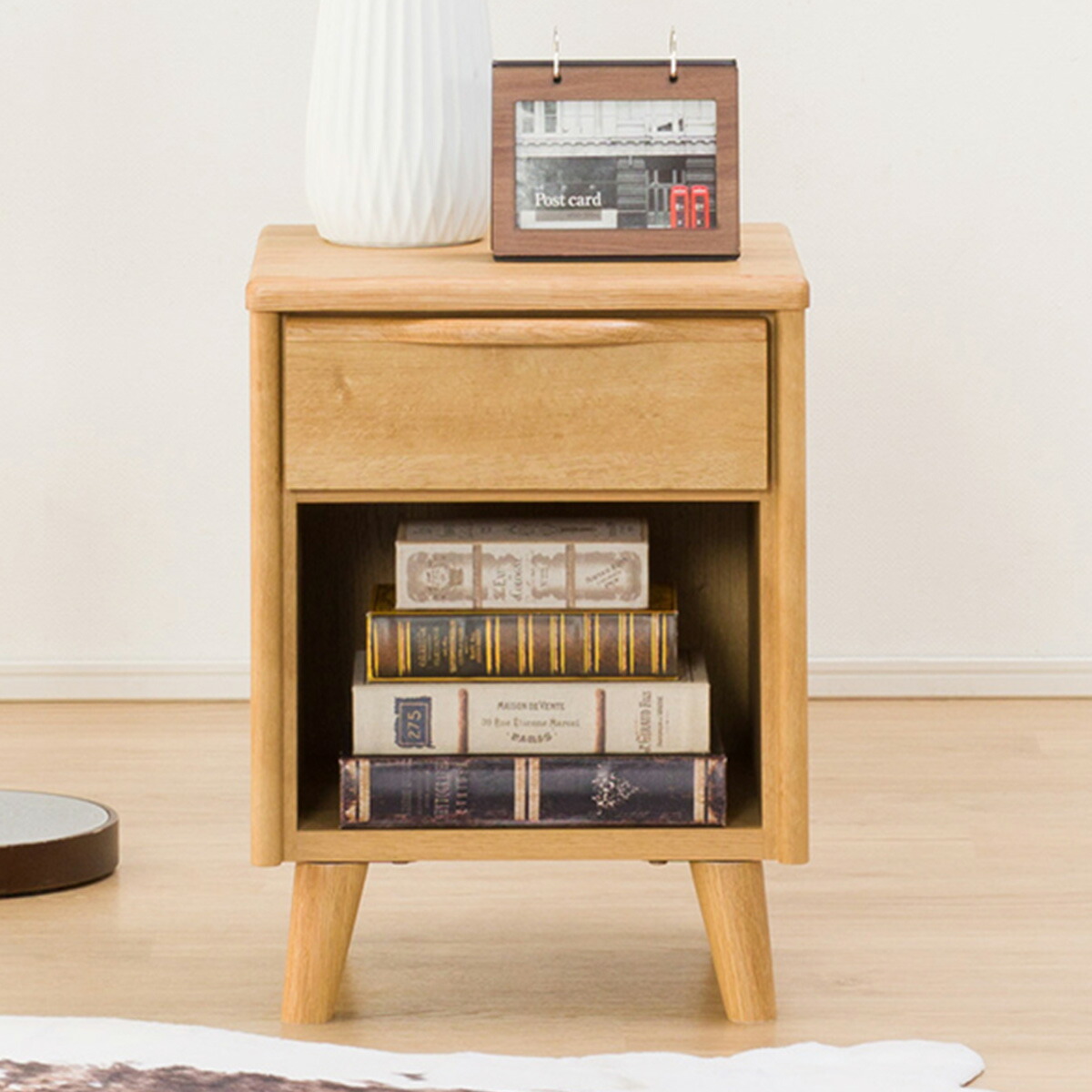 楽天市場】幅38cm サイドテーブル (アスカ 1段) ナイトテーブル