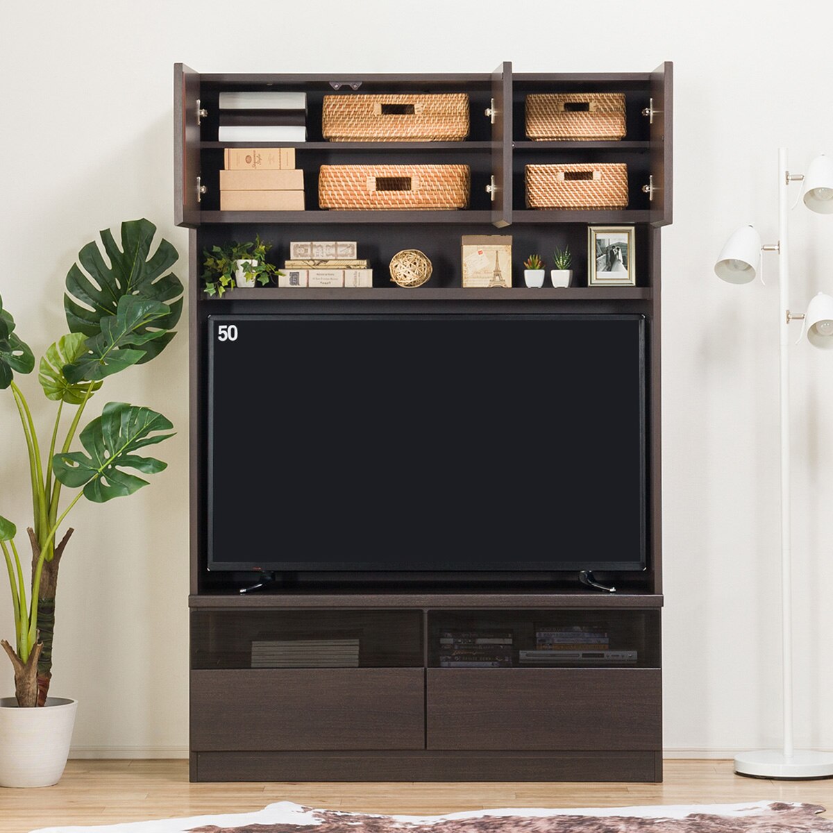 楽天市場】[幅120cm] 上置き付き壁面ユニットTVボード (ウォーレン 120