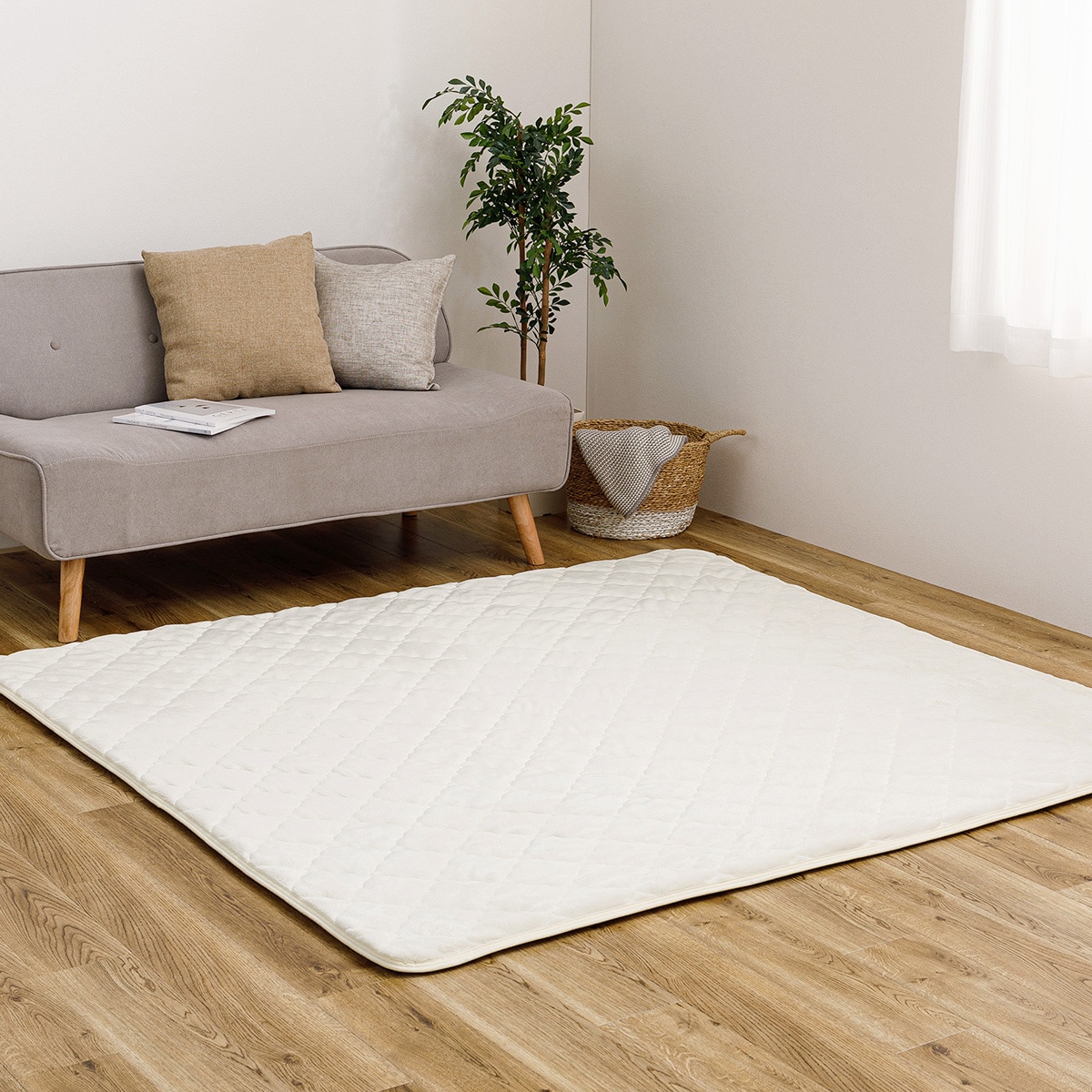 楽天市場】【ずれにくいラグ】ラグカバー(フランネル) ニトリ