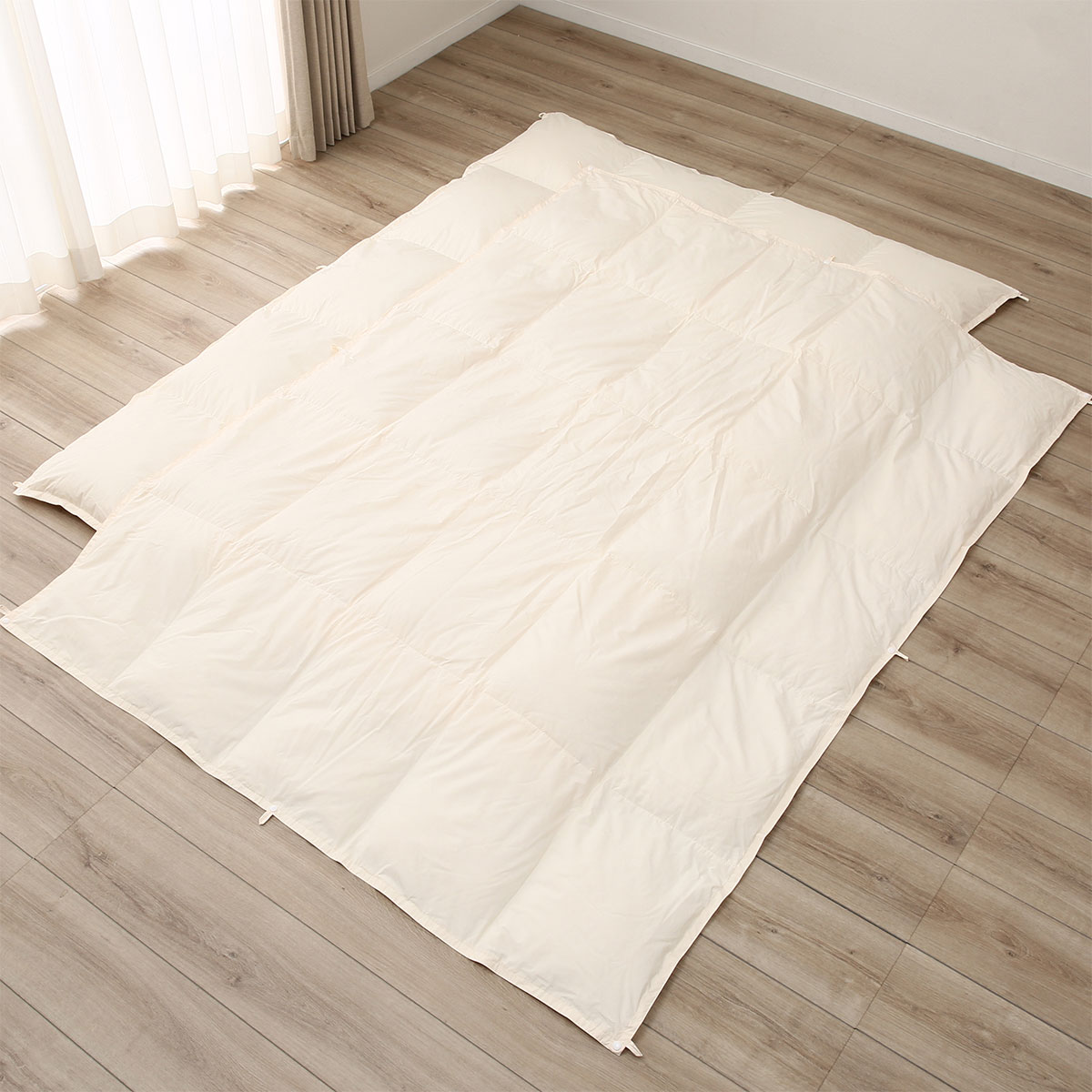 楽天市場】日本製 ホワイトダックダウン90%+50% 羽毛布団 2枚合わせ