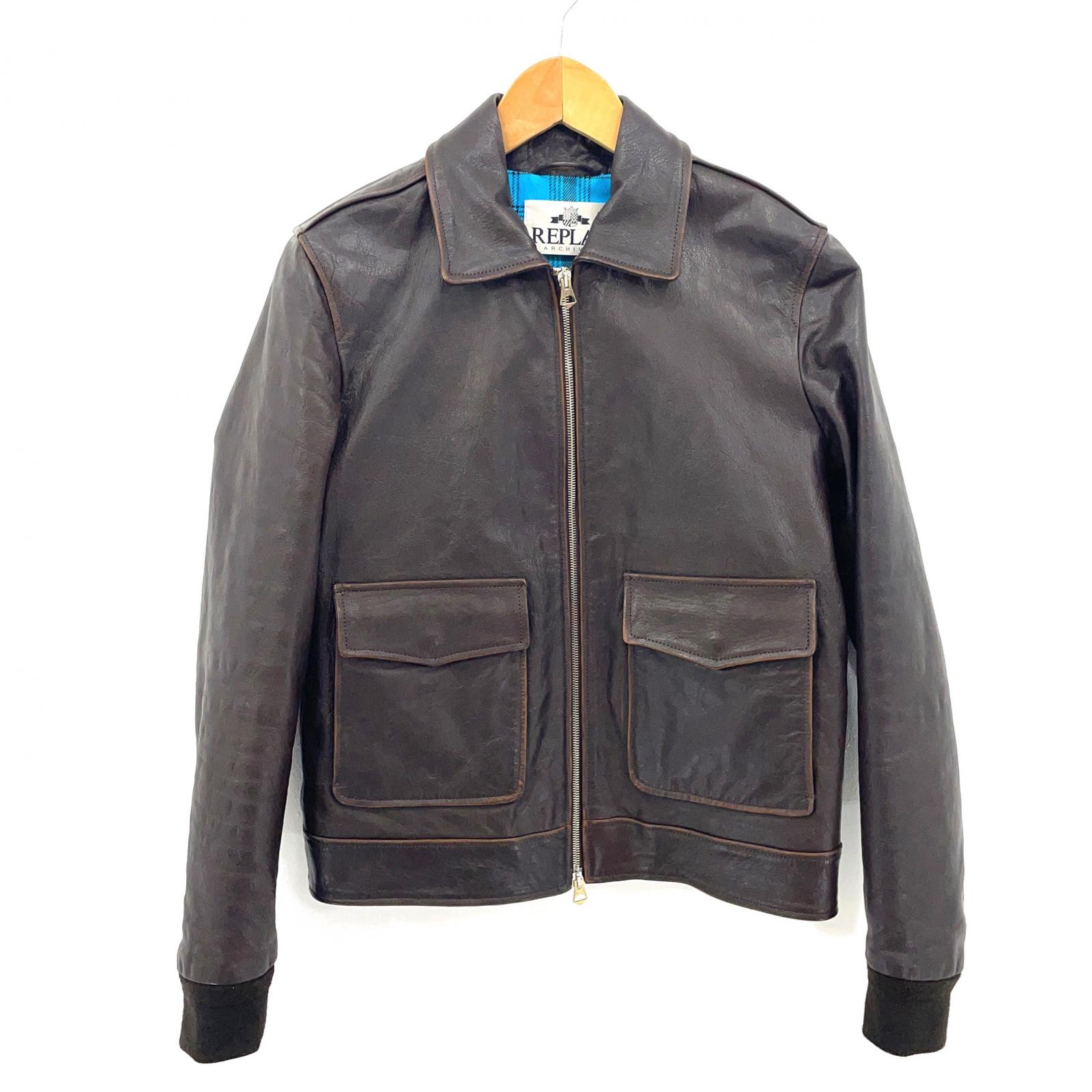 楽天市場】【中古】REPLAY | リプレイ レザージャケット ブラウン