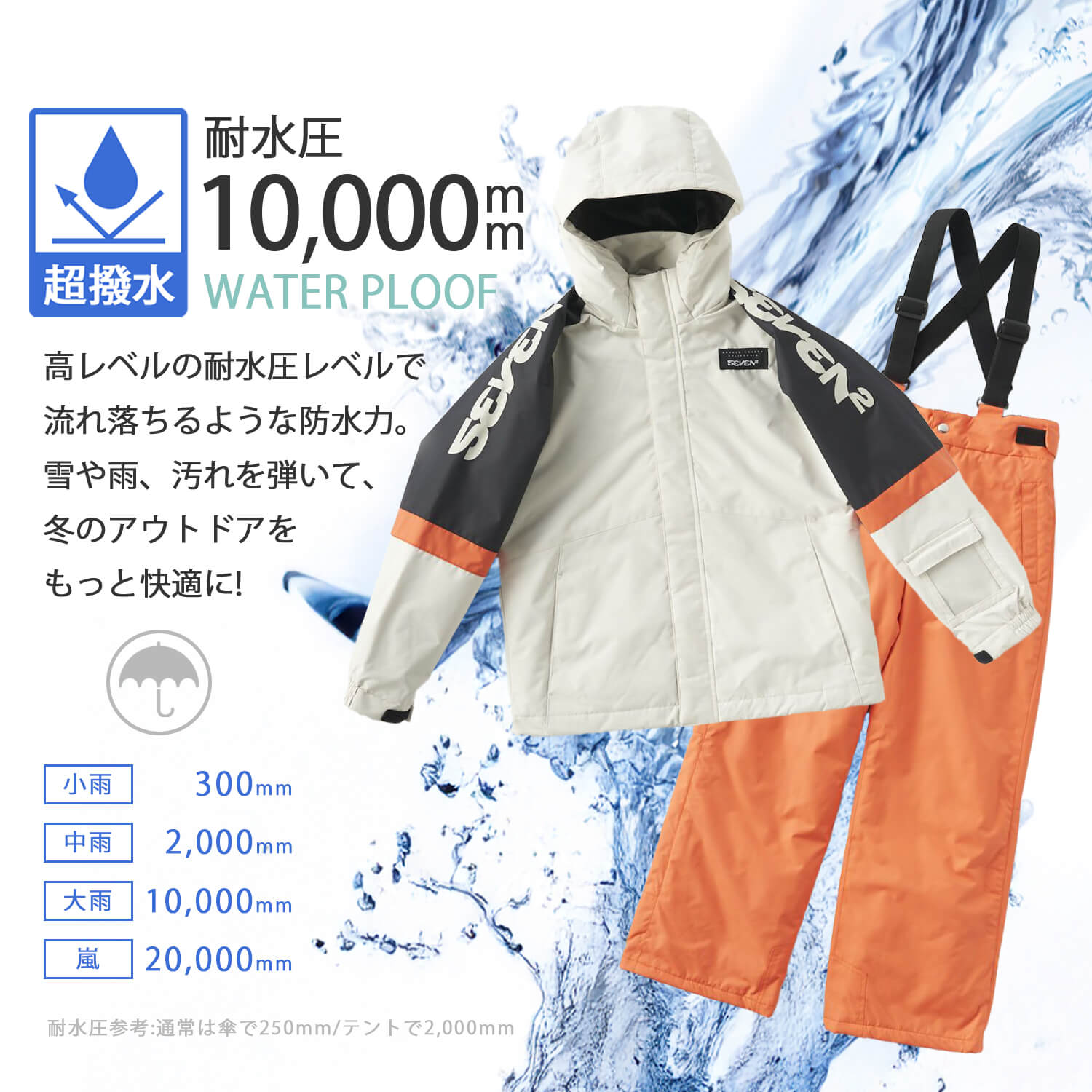 楽天市場】スキーウェア 上下セット キッズ ジュニア SEVEN2