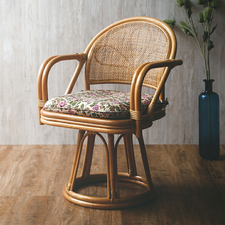 楽天市場】ラタン肘付き回転チェア ハイタイプ ラタンチェア 籐 高座