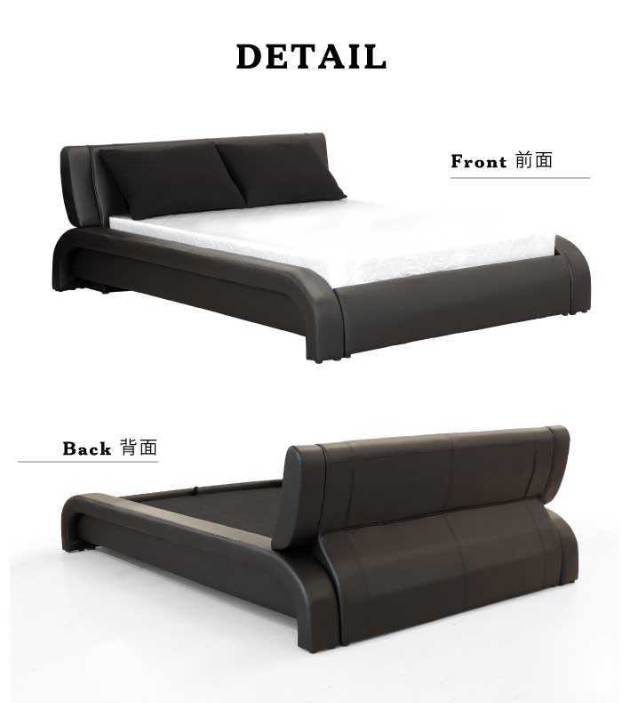 楽天市場】レザーベッド ダブルベッド フレーム 単品 インセットタイプ