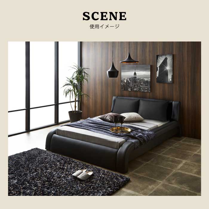 楽天市場】レザーベッド ダブルベッド フレーム 単品 インセットタイプ
