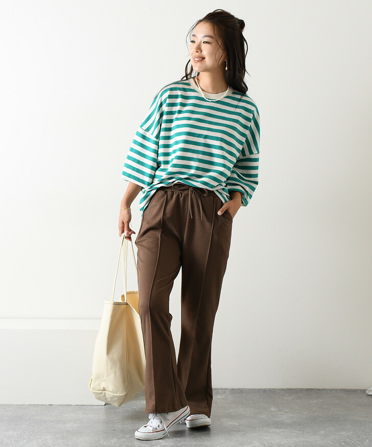 楽天市場】ボーダー 長袖 カットソー バルーン袖 ロンT ライト