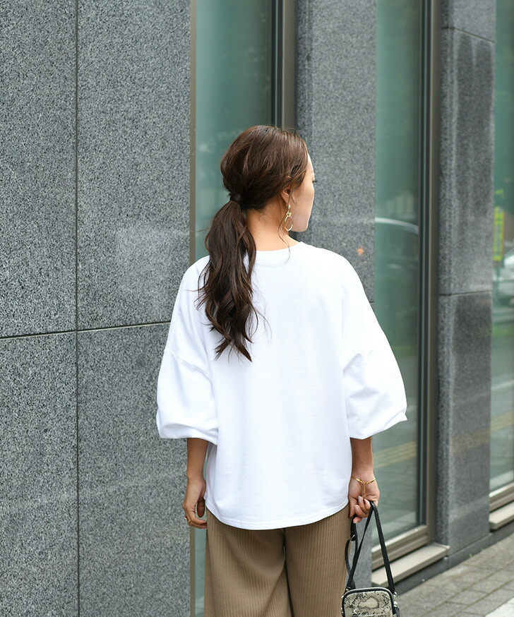 楽天市場】ボーダー 長袖 カットソー バルーン袖 ロンT ライト