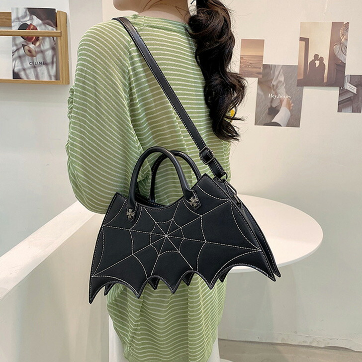 楽天市場】ハロウィン 2022 2way コウモリバッグ スパイダーステッチ