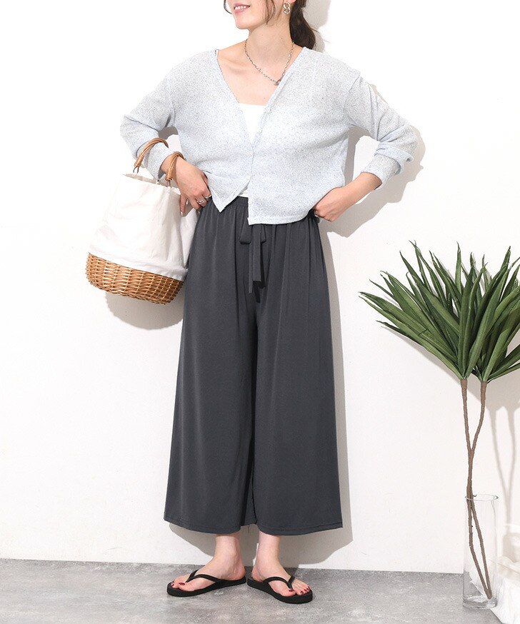 楽天市場】【楽ちんで涼しい♪夏の涼感パンツ】 サラてろ ガウチョ