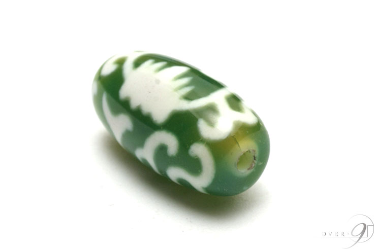 052 天珠 楕円形 虎牙蓮花天珠 dzibeads！ 052 天珠 楕円形 虎牙蓮花天