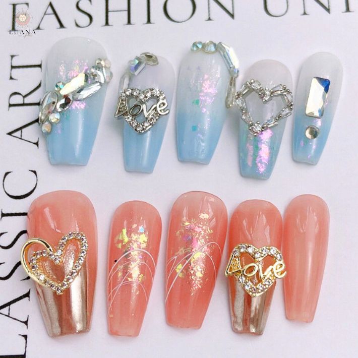 楽天市場】ポイント5倍ネイルパーツ ハート LOVE 2個 ゴールド