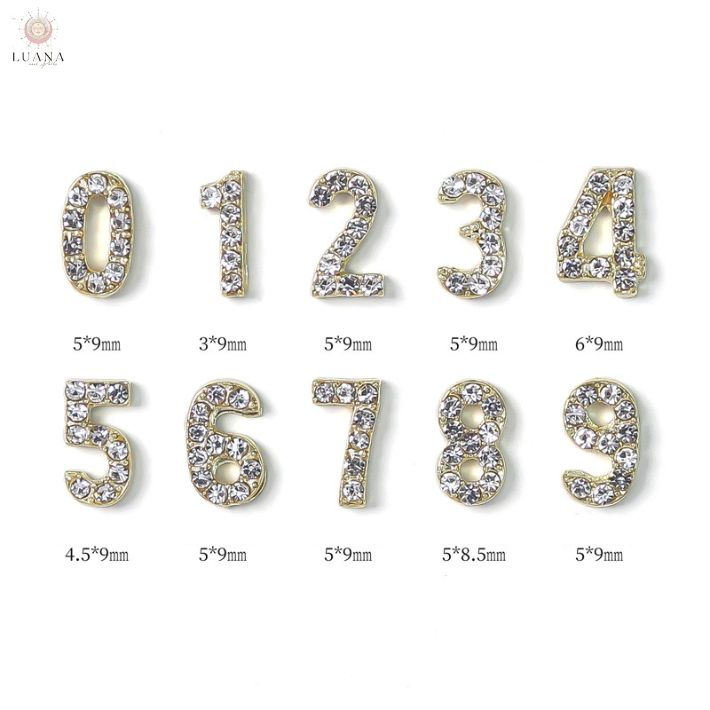 楽天市場】ポイント5倍ネイルパーツ 数字 2個 ゴールド シルバー