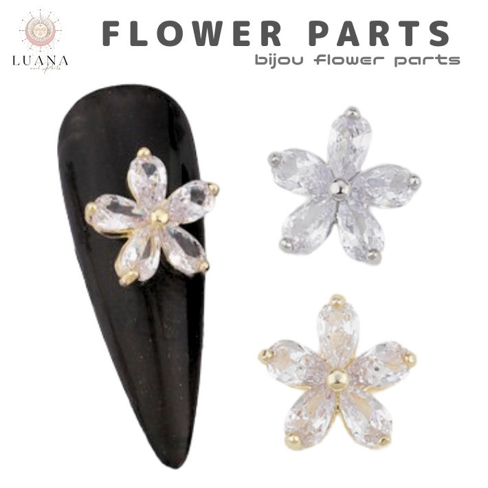 楽天市場】ポイント5倍ネイルパーツ ビジューフラワー 2個 キラキラ