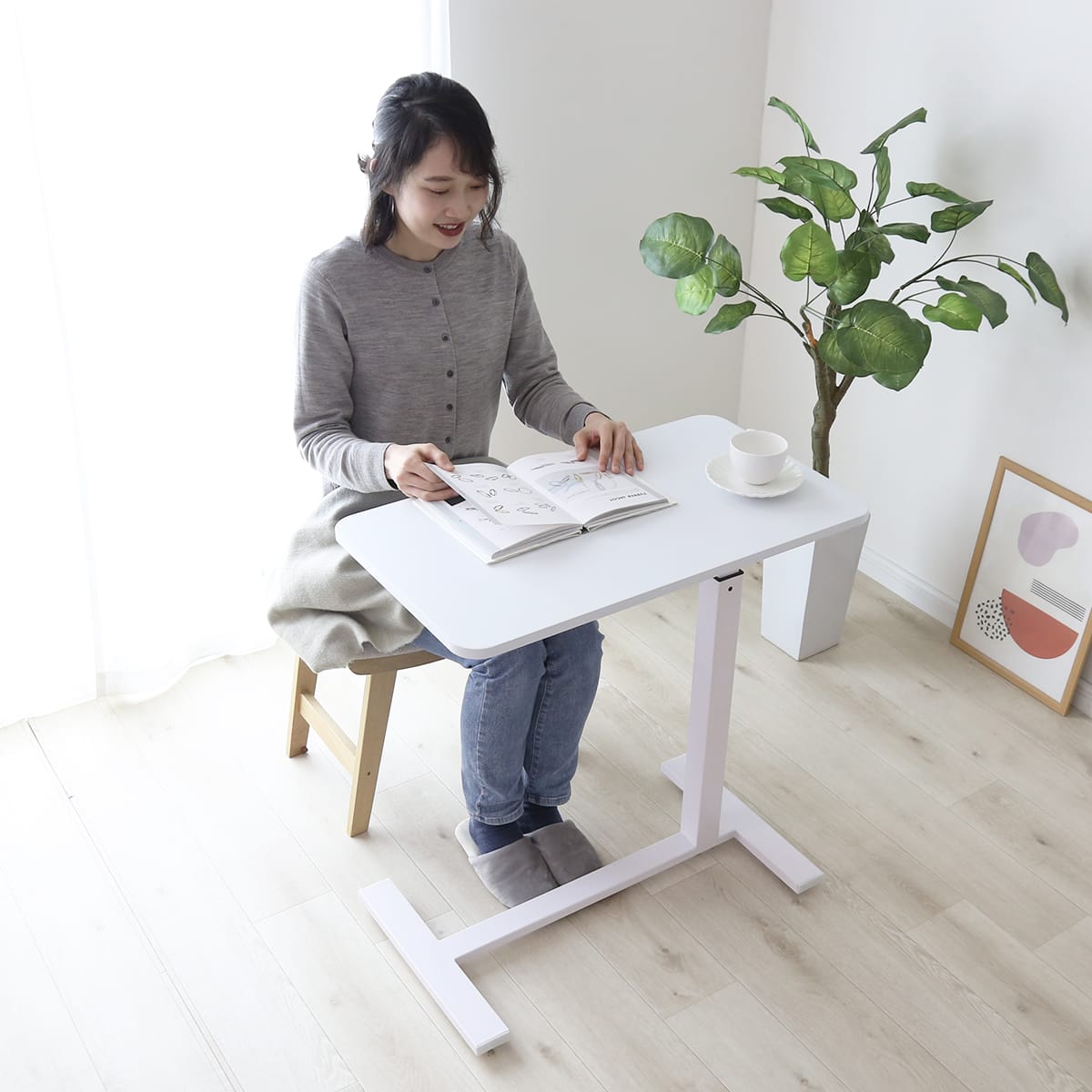 楽天市場】昇降テーブル ガス圧昇降 リフトテーブル ベッドサイド