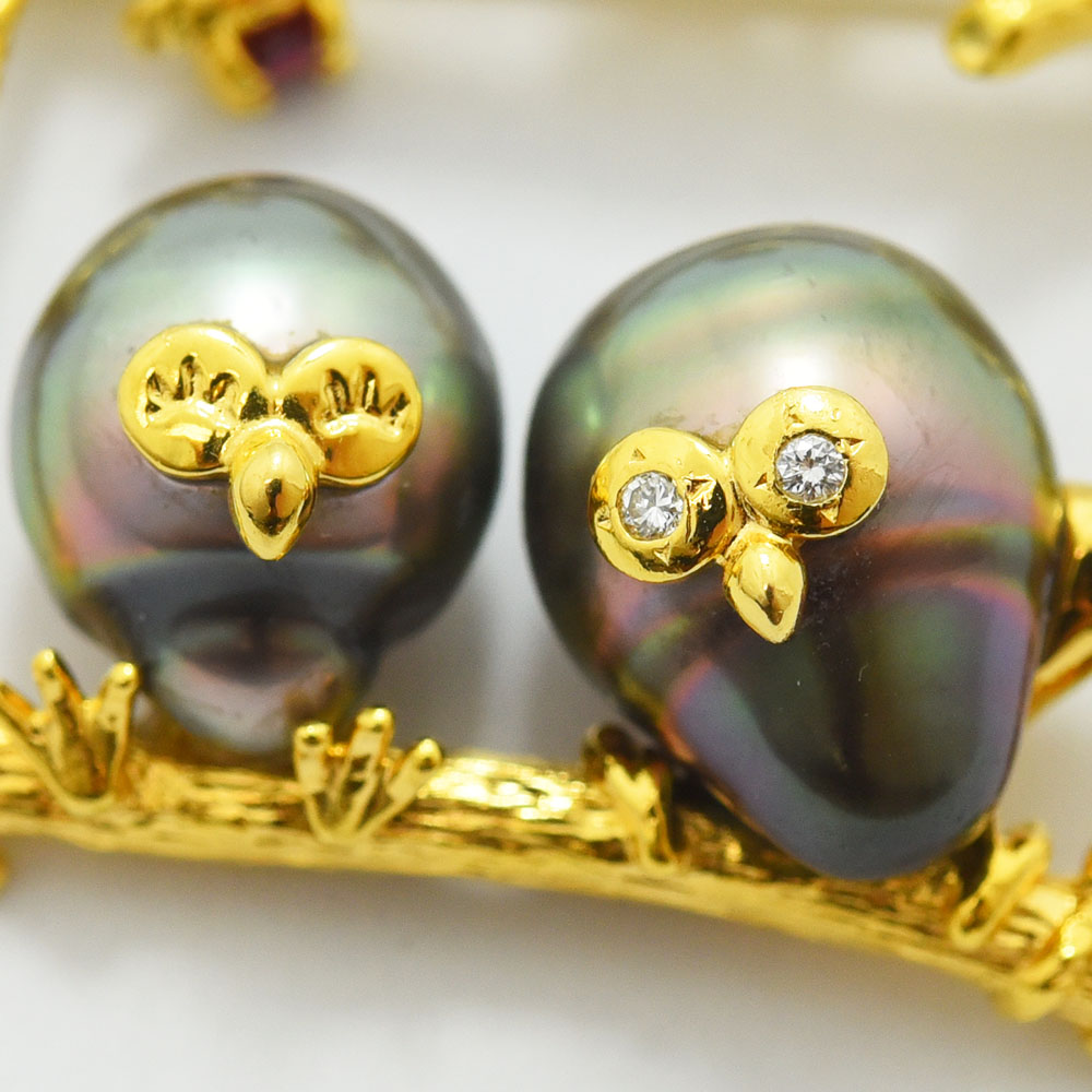 TASAKI フクロウ ピンブローチ K14YG TASAKI フクロウ ピンブローチ