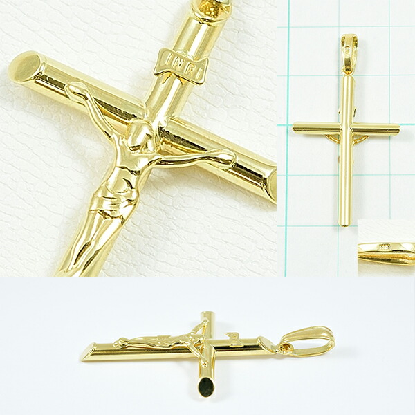 楽天市場】クロス ペンダントトップ K18 十字架 キリスト INRI Mサイズ