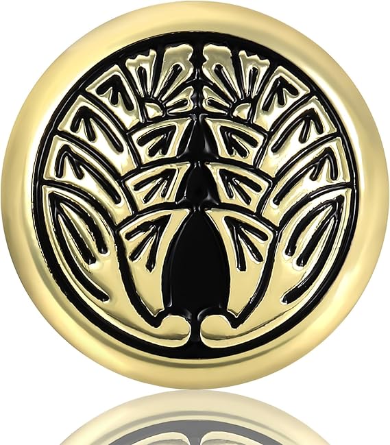 楽天市場】ピンバッジ 家紋デザイン 丸に抱き茗荷 伝統紋様 金属製