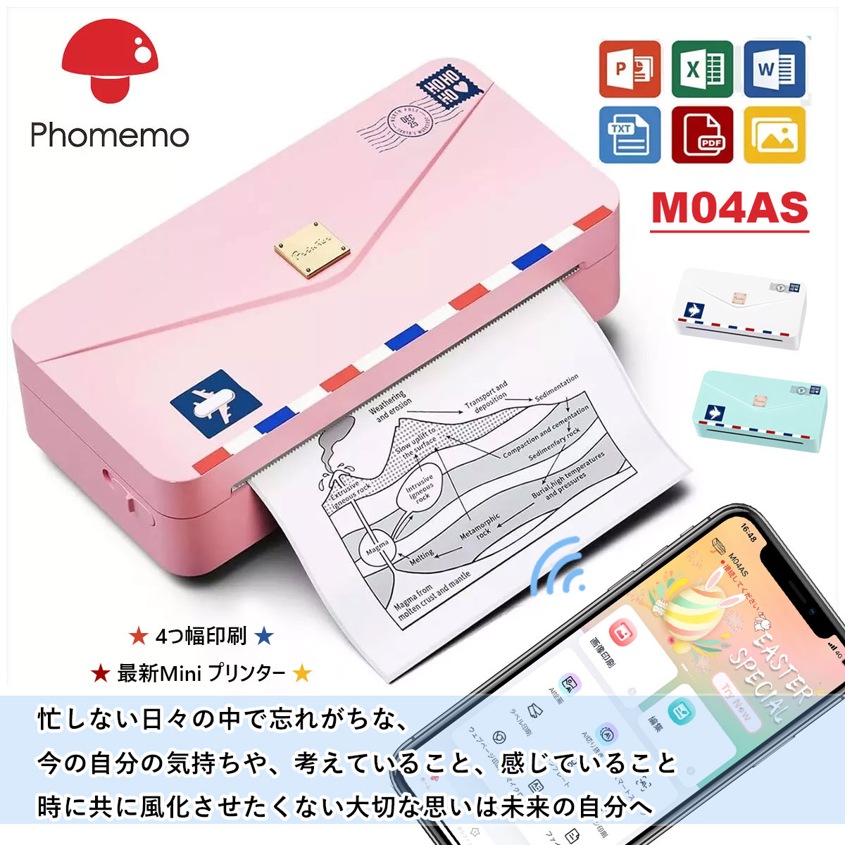楽天市場】[レビュー特典] Phomemo M04AS サーマルプリンター 感熱