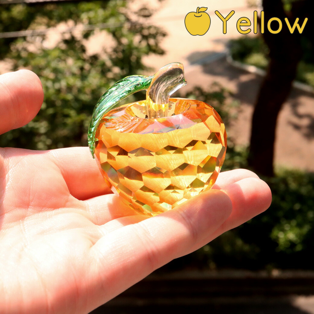 楽天市場】りんご ガラス 置き物 オブジェ リンゴ 林檎 クリスタル