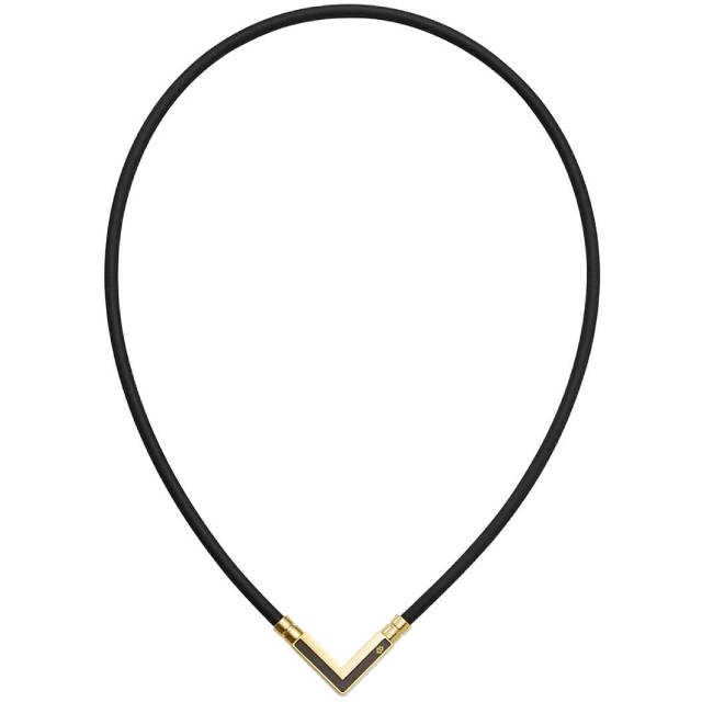 ARK52コランテッド 幾何学的デザイン ネックレス ブラック ゴールド