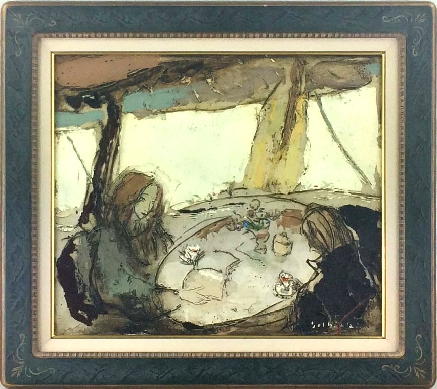 松井ヨシアキ 隅田川と桜 S20 油絵 松井ヨシアキ 隅田川と桜 S20 油絵