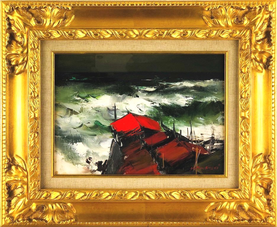 楽天市場】葛西四雄 「荒れる海」 油彩4号 : 小野画廊