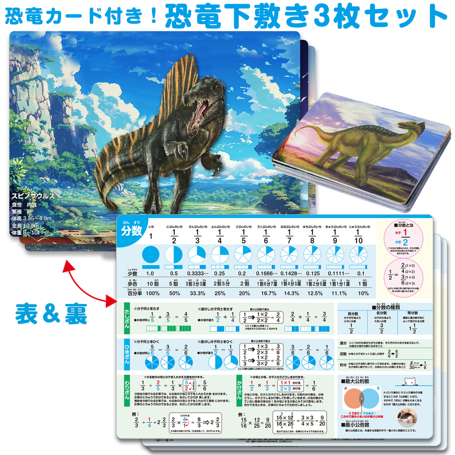 楽天市場】恐竜カード付き！恐竜下敷き3枚セット 恐竜下敷き 恐竜下敷