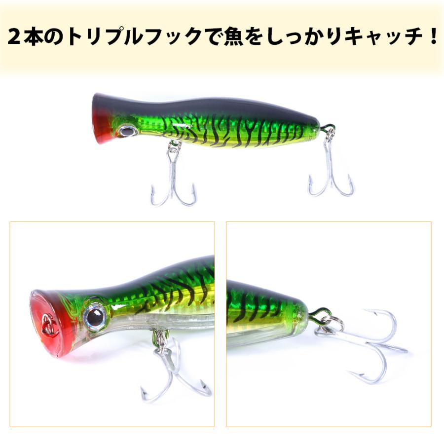 楽天市場】ポッパー ルアー 6個セット 43g 130mm トップウォーター
