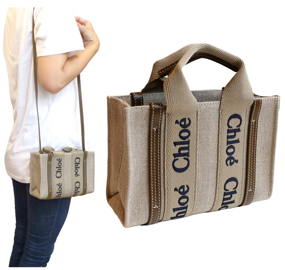 楽天市場】クロエ CHLOE Woody ウッディ ミニトートバッグ