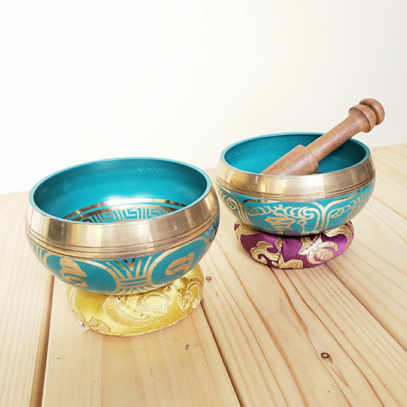 楽天市場】シンギングボウル 台座付き グリーン ピーコックグリーン