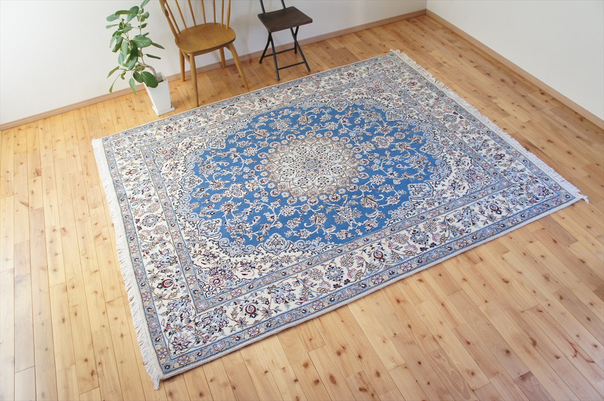 楽天市場】ペルシャ絨毯 【本物イラン産】 ナイン産 マット アイボリー